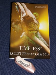 Program from the performance and my mini-pointe shoe again...